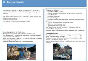 50 plus kurs Sorrento-aktivitets-program