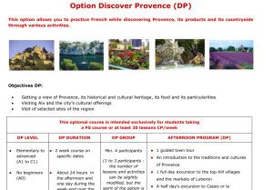 Språkkurs Aix en Provence aktivitets program