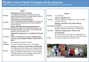 Språkkurs Chester aktivitetsprogram