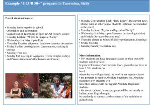 Språkkurser Taormina aktivitetsprogram
